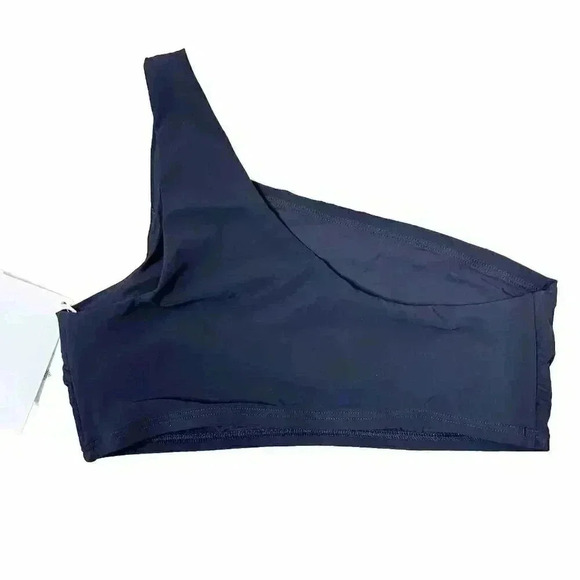 $118 Tory Burch Womens Black Solid One Shoulder Bikini Top Swimwear Size XS - Picture 7 of 9